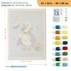 Vampire Goose punch needle kit, 24 × 32 in (60 × 80 cm): canvas size and kit contents