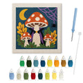 Vampire Toadstool punch needle kit: finished canvas with threads, punch needle and threader