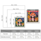 Size chart for square punch needle kits from 30 x 30 cm to 60 x 60 cm