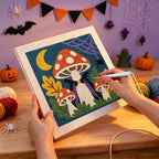 Punching the Vampire Toadstool design with the punch needle