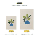 Size chart for the two mini canvas sizes: 6 x 8 in and 8 x 12 in