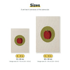 Size chart for the two mini canvas sizes: 6 x 8 in and 8 x 12 in