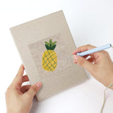 Punching a Watermelon and Lemon mini canvas with the punch needle