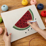 Punching the Watermelon Slice design with the punch needle