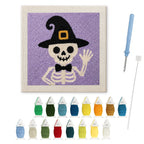 Waving Skeleton punch needle kit: finished canvas with threads, punch needle and threader