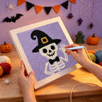 Punching the Waving Skeleton design with the punch needle
