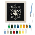 White Spider Web punch needle kit: finished canvas with threads, punch needle and threader