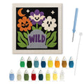 Wild Grave Flowers punch needle kit: finished canvas with threads, punch needle and threader