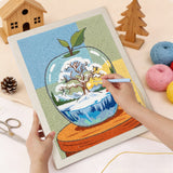 Punching the Winter Glass Apple design with the punch needle