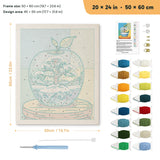 Winter Glass Apple punch needle kit, 20 × 24 in (50 × 60 cm): canvas size and kit contents
