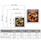 Size chart for square punch needle kits from 30 x 30 cm to 60 x 60 cm
