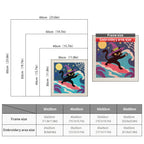 Size chart for square punch needle kits from 30 x 30 cm to 60 x 60 cm