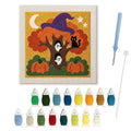 Witch Hat Autumn Tree punch needle kit: finished canvas with threads, punch needle and threader