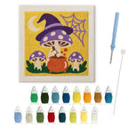 Witch Hat Mushroom Brew punch needle kit: finished canvas with threads, punch needle and threader