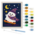Wizard Ghost Skater punch needle kit: finished canvas with threads, punch needle and threader