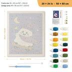 Wizard Ghost Skater punch needle kit, 20 × 24 in (50 × 60 cm): canvas size and kit contents