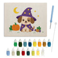 Wizard Puppy punch needle kit: finished canvas with threads, punch needle and threader