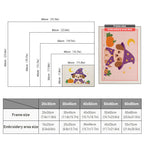 Size chart for punch needle kits from 20 x 30 cm to 60 x 80 cm