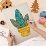 Punching the Yellow Basket Plant design with the punch needle