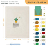 Yellow Basket Plant punch needle kit, 20 × 24 in (50 × 60 cm): canvas size and kit contents
