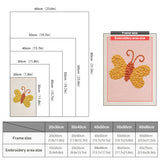 Size chart for punch needle kits from 20 x 30 cm to 60 x 80 cm