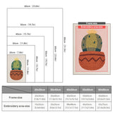 Size chart for punch needle kits from 20 x 30 cm to 60 x 80 cm