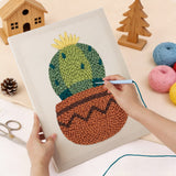 Punching the Zigzag Pot Cactus design with the punch needle
