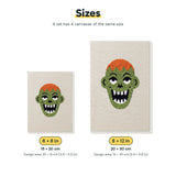 Size chart for the two mini canvas sizes: 6 x 8 in and 8 x 12 in